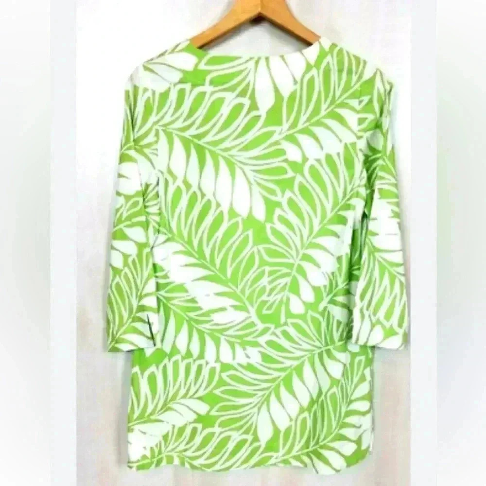 Kate Spade New York NWT Woman’s Chantal Green White Linen Blend Tunic Size XL